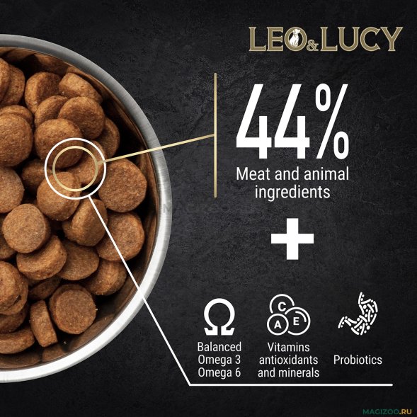Leo &amp;amp; Lucy - Сухой корм для взрослых собак, крупных пород с ягненком и яблоком