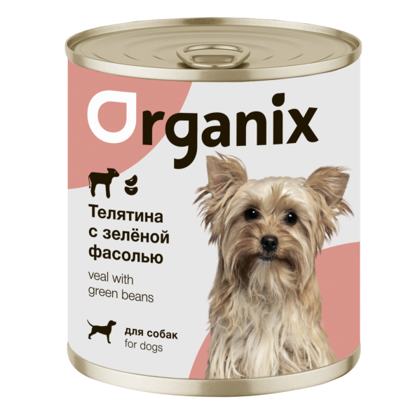 Organix - Консервы для собак, Телятина с зеленой фасолью