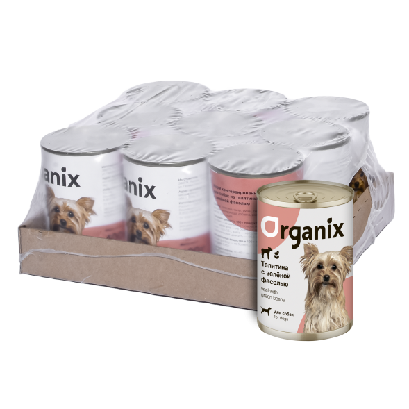 Organix - Консервы для собак, Телятина с зеленой фасолью