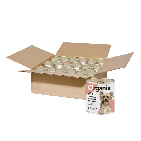 Organix - Консервы для собак, Телятина с зеленой фасолью