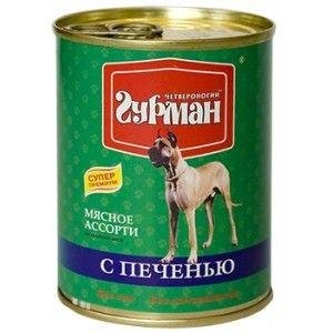 Четвероногий Гурман - Мясное ассорти для собак с печенью 340 гр