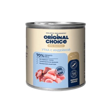 Original Choice Elite Nutrition Adult Mini - Консервированный полнорационный корм для собак мелких пород, Утка с Индейкой 240 гр
