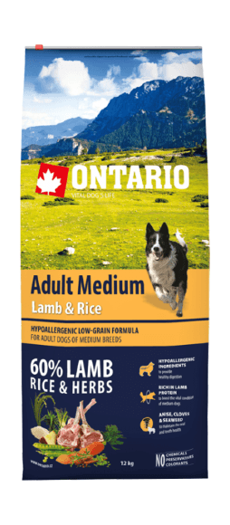 8326.580 Ontario Adult Medium Lamb  Rice  Syhoi korm dlya sobak srednih porod s yagnenkom i risom . Zoomagazin PetXP adult-medium-lamb--rice-2.png