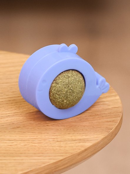 PetSHOP - Игрушка для кошек, шарик с кошачьей мятой на липучке, фигурный, розовый