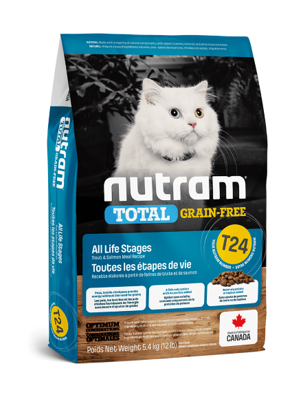 Nutram T24 Trout and Salmon - Беззерновой корм для котят и кошек, с форелью и лососем