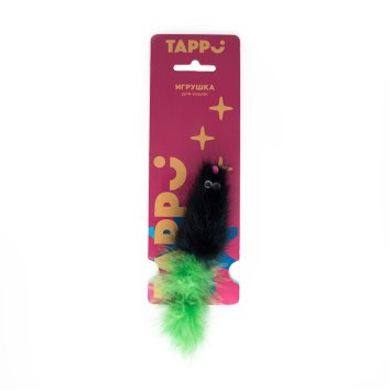 Tappi - Игрушка &amp;quot;Саваж&amp;quot; мышь из натурального меха норки с хвостом из пера марабу