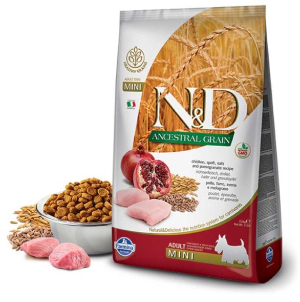 Farmina Ancestral Grain - Корм для собак малых пород, Курица с Гранатом и Спельтой, низкозерновой