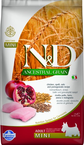 Farmina Ancestral Grain - Корм для собак малых пород, Курица с Гранатом и Спельтой, низкозерновой