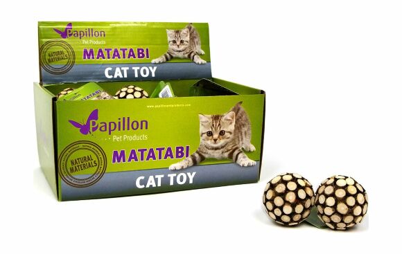52935.580 Papillon - Igryshka dlya koshek, matatabi - serebryanii shar iz lozi kypit v zoomagazine «PetXP» Papillon - Игрушка для кошек, мататаби - серебряный шар из лозы