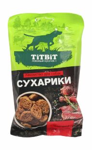 TiTBiT - Лакомство для собак, сухарики с телятиной