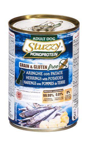 Stuzzy Monoprotein - Влажный корм для взрослых собак всех прод с сельдью и картофелем