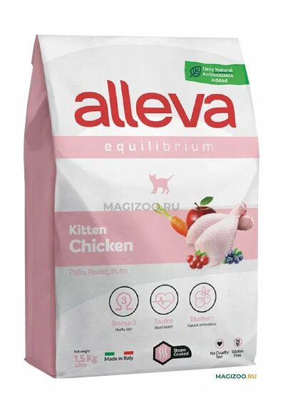 Alleva Equilibrium - Сухой корм для котят, беременных и кормящих, курица с рисом
