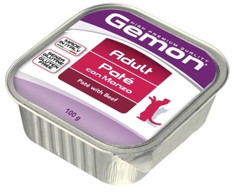 Gemon Cat - Консервы для кошек паштет говядина 100г