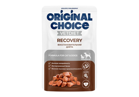 Original Choice Vetdiet Recovery - Влажный диетический корм для взрослых собак и кошек восстановительная диета, в паучах, 85 г