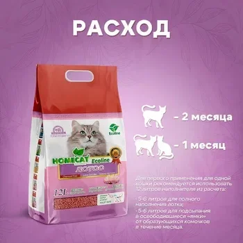 Homecat - Ecoline Лотос комкующийся наполнитель для кошачьих туалетов с ароматом лотоса