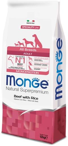 Monge Monoprotein (Монопротеин) - корм для собак всех пород говядина с рисом