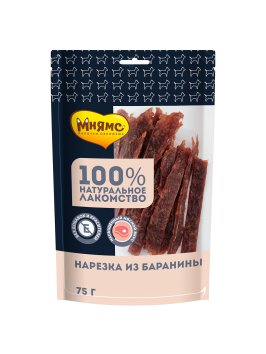 Мнямс - Лакомство для собак, Нарезка из баранины, 75г