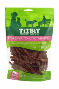 TiTBiT - Говядина по-строгановски для собак всех пород (выгодная упаковка XXL), 310гр