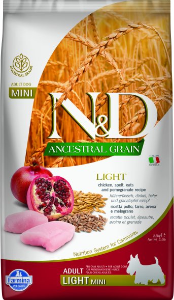 Farmina Ancestral Grain - Корм для собак малых пород для снижения веса, Цыпленок с Гранатом и Спельтой