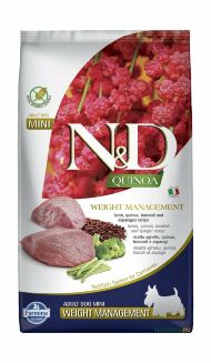 Farmina N&D GF Quinoa Weight Management Lamb Mini - Сухой корм для собак, ягненок и киноа для контроля веса