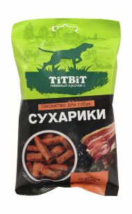 TiTBiT - Лакомства для собак, сухарики со вкусом бекона