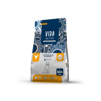 Vida Nativa - Сухой корм для взрослых кошек, с курицей и черникой