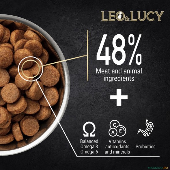 Leo &amp;amp; Lucy - Сухой корм для взрослых собак, средних пород с ягненком и травами
