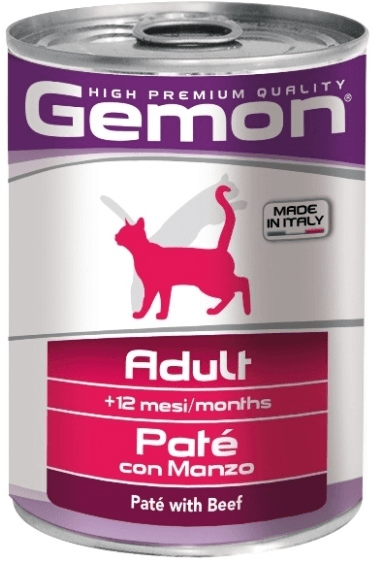 Gemon Cat - Консервы для кошек паштет говядина 400г