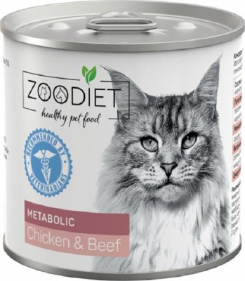 Четвероногий Гурман - ZOODIET Metabolic - Корм консервированный для кошек для улучшения обмена веществ, с курицей и говядиной, 240 г Четвероногий Гурман - ZOODIET Metabolic - Корм консервированный для кошек для улучшения обмена веществ, с курицей и говядиной, 240 г