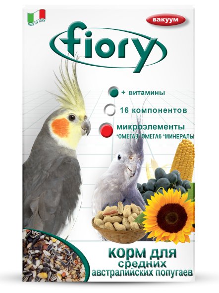 Fiory - Parrocchetti Australian корм для средних, австралийских попугаев 800г