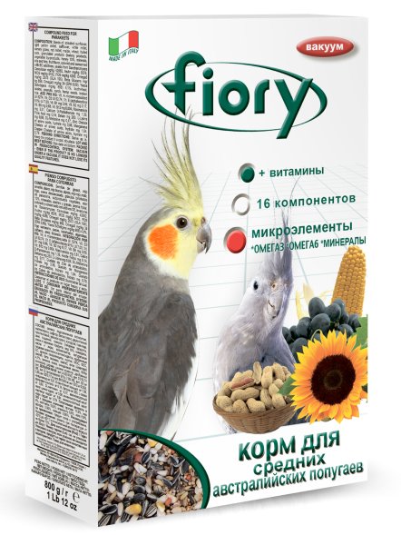 Fiory - Parrocchetti Australian корм для средних, австралийских попугаев 800г