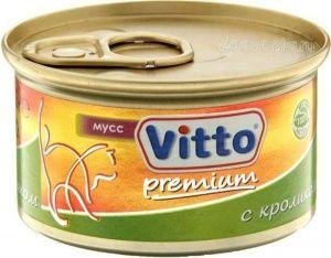 Vitto - Консервы для кошек Мусс с кроликом 85г