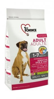 1St Choice Adult Sensitive Skin & Coat - корм для собак с чувствительной кожей и для шерсти, ягненок, рыба и рис