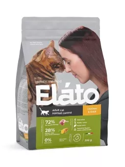 Elato Холистик - Сухой корм для выведения шерсти у кошек, с Курицей и Уткой