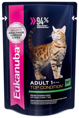 Eukanuba - Пауч для кошек, с Говядиной в соусе, 85 гр Eukanuba - Пауч для кошек, с Говядиной в соусе, 85 гр