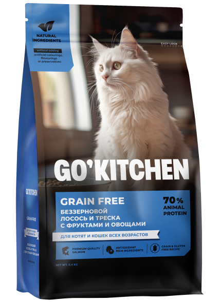 Go&amp;#039;Kitchen - Сухой корм для кошек с лососем и треской