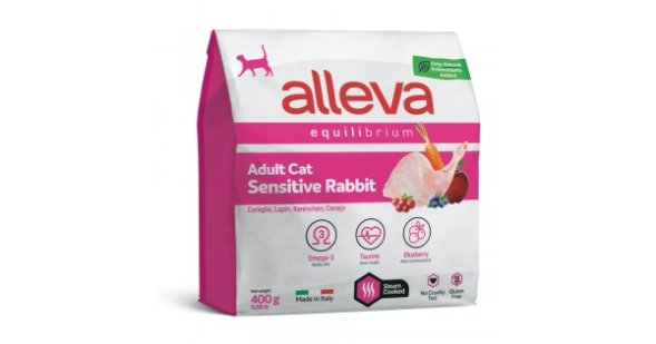 Alleva Equilibrium Sensitive - Сухой корм для взрослых кошек, при чувствительном пищеварении, Кролик с Рисом