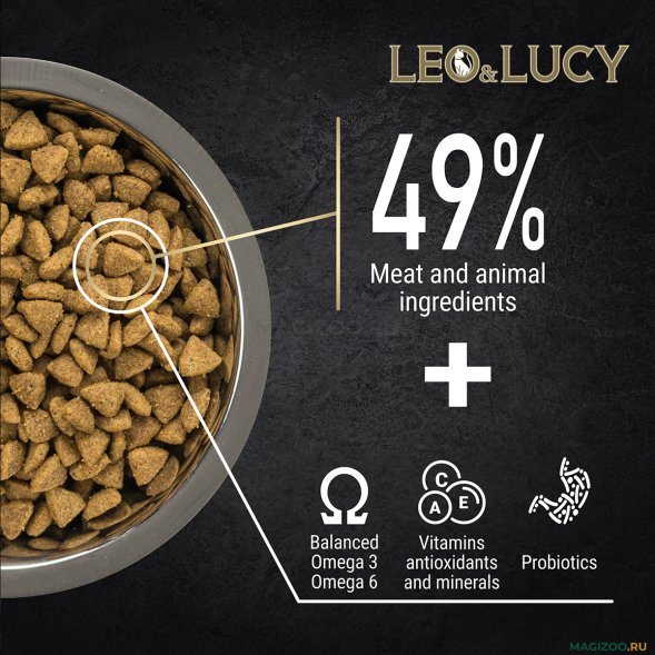 Leo &amp;amp; Lucy - Сухой корм для щенков всех пород, с мясным ассорти и овощами