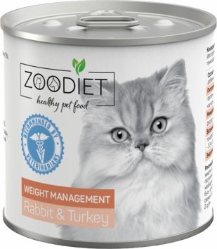 Четвероногий Гурман - ZOODIET Weight Management - Корм консервированный для кошек, склонных к ожирению, с кроликом и индейкой, 240 г