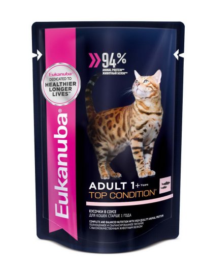 Eukanuba Adult Top Condition - Влажный корм для кошек, с лососем 85 гр