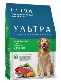 Ультра - Сухой корм для взрослых собак всех пород, с ягненком, 20 кг
