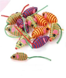 Чистый котик - Игрушка для кошек, мышь цветная, 4.5 см