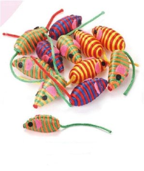 Чистый котик - Игрушка для кошек, мышь цветная, 4.5 см