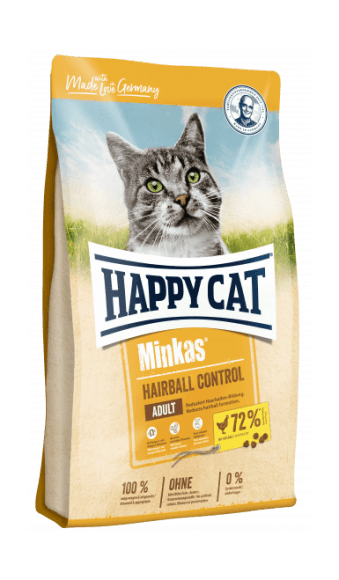 Happy Cat Minkas Hairball Control - Сухой корм для взрослых кошек, предотвращение образования комков шерсти, с Цыпленком