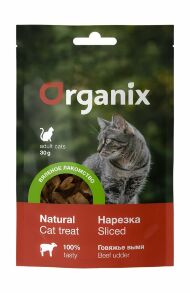 Organix - Лакомство вяленое для кошек, Говяжье Вымя, Нарезка, 30 гр