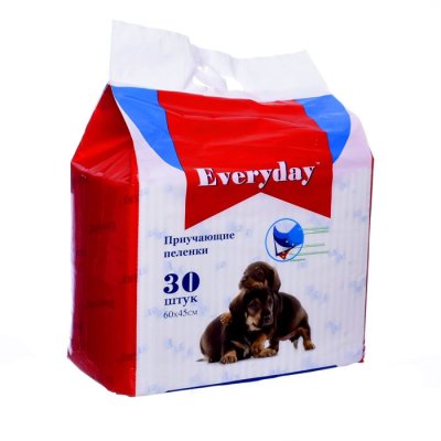EVERYDAY - Пеленки впитывающие для животных, гелевые, 30 шт EVERYDAY - Пеленки впитывающие для животных, гелевые, 30 шт