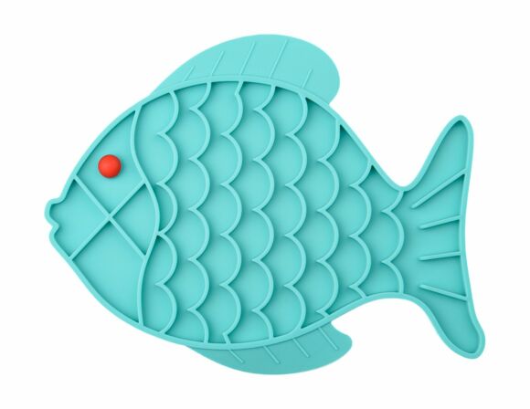 Mr.Kranch Лизательный коврик - для медленного поедания силиконовый Рыбка 24,5*19 см