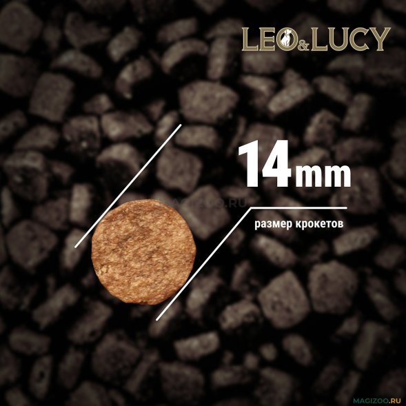 Leo &amp;amp; Lucy - Сухой корм для взрослых собак всех пород, с уткой и тыквой 4.5 кг