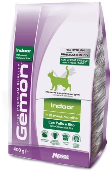 Gemon Cat Indoor - Корм для домашних кошек с курицей и рисом 400г