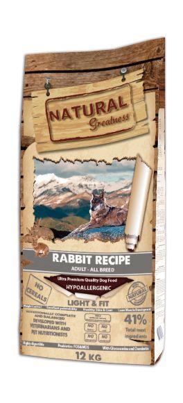 Natural Greatness Rabbit Recipe Light & Fit - Сухой корм для собак с кроликом, облеченный